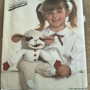 4/$50 LAMB CHOP 1986 Plush Toy - White and Red sew pattern Simplicity 7989